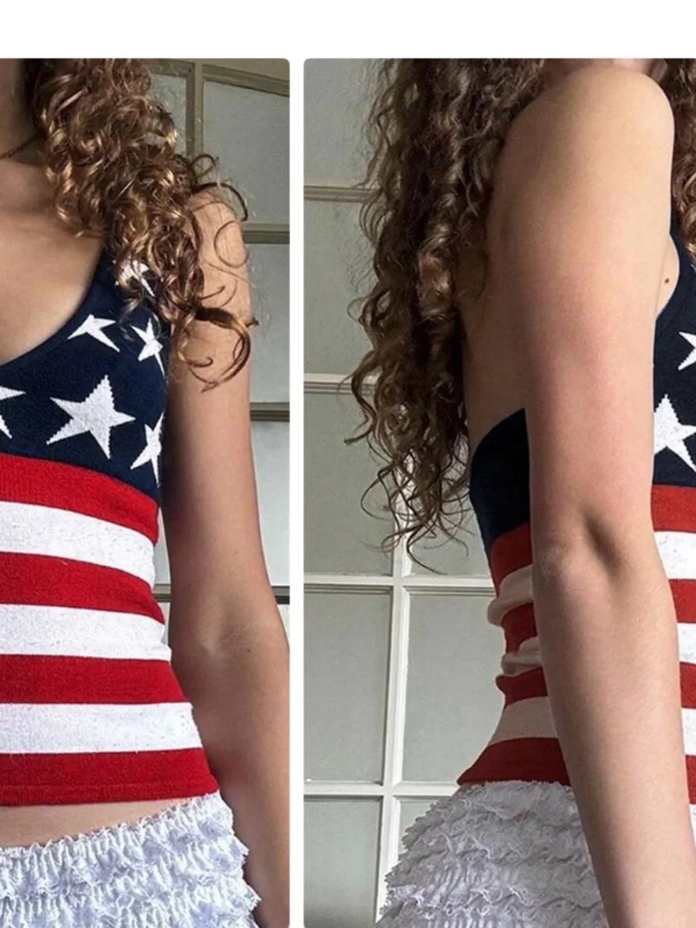 Women’s Stars & Stripes Halter Top - Red, White & Blue - Picture 1 of 5